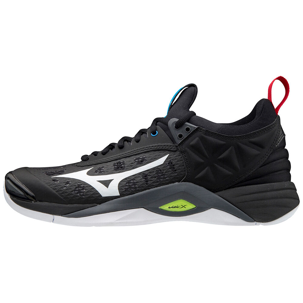 Scarpe Pallavolo Mizuno Wave Momentum Uomo - Nere/Bianche/Gialle - 91632-XKCM